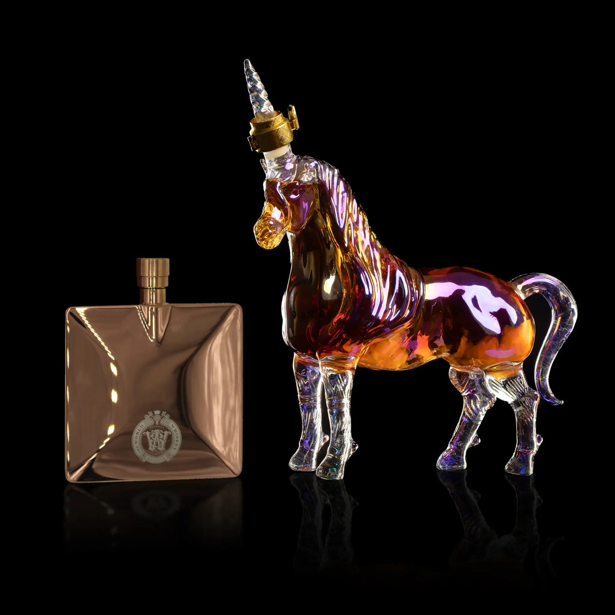 10yo Kentucky Bourbon Unicorn Bottle and Society Flask